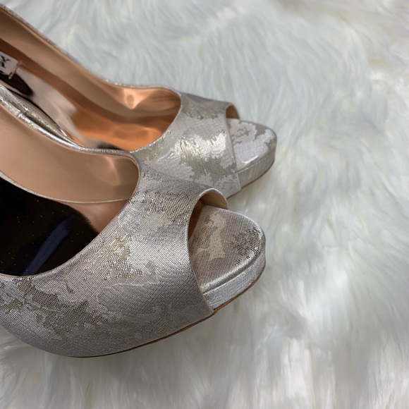 Badgley Mischka Kiara Crystal Back Peep Toe Pump - Picture 7 of 8